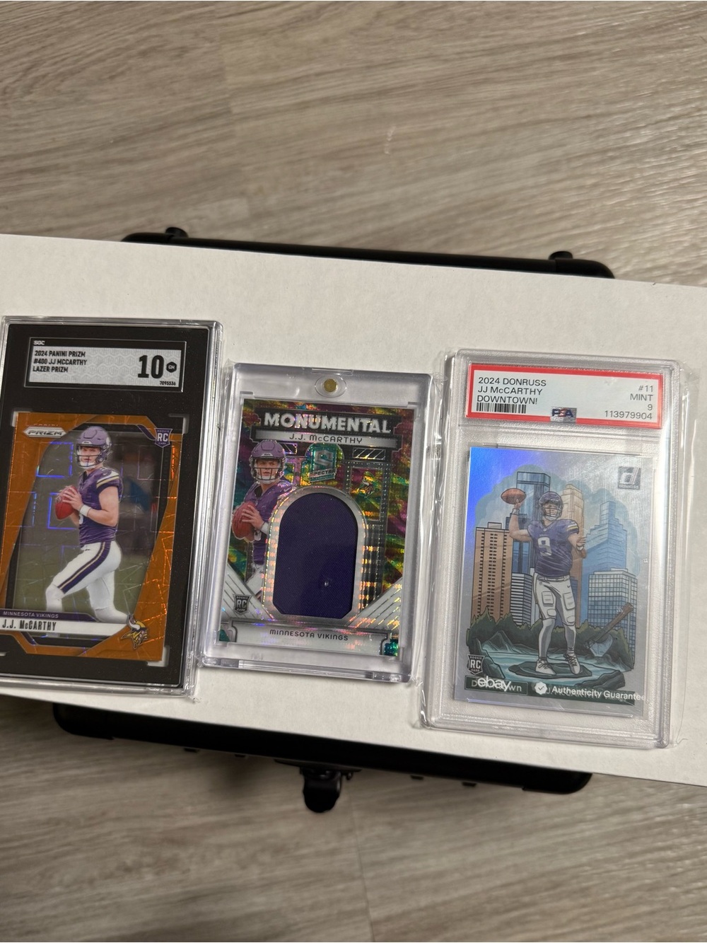 JJ McCarthy Rookie Football Card Trio - Purple Accents